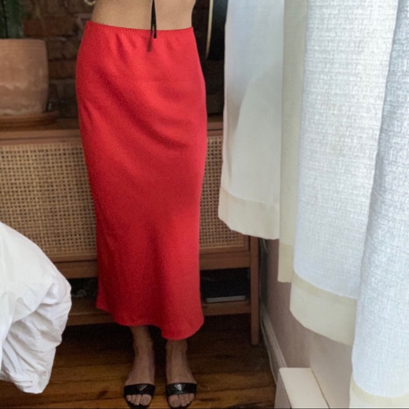 NWOT MM6 Maison Margiela Red Slip Skirt - Picture 4 of 8